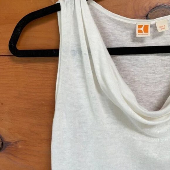 Boss Orange Women's White Cowl Neck Sleeveless Pullover Tunic Top Size Small - Picture 2 of 7